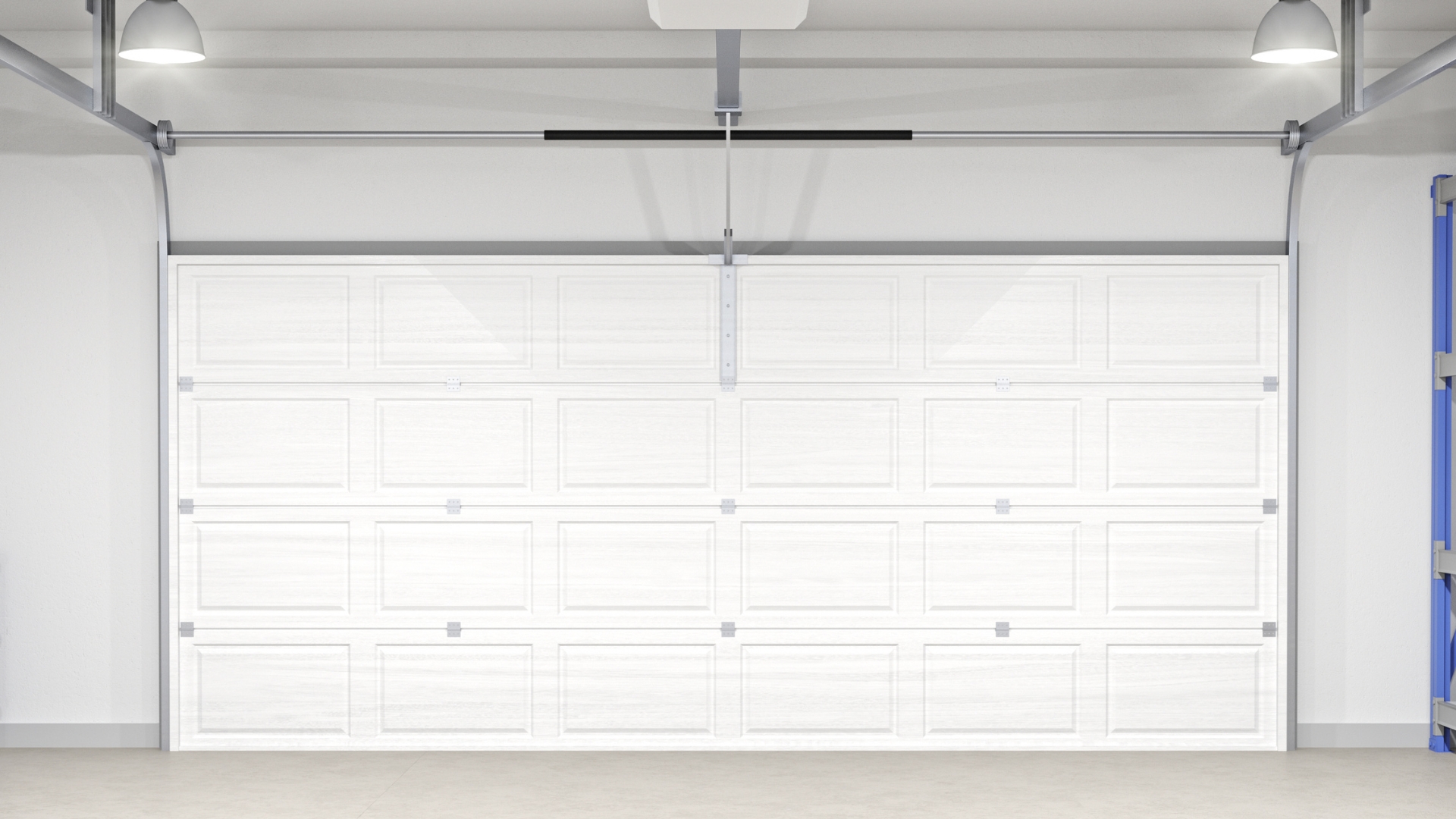 A garage door with a two-spring system