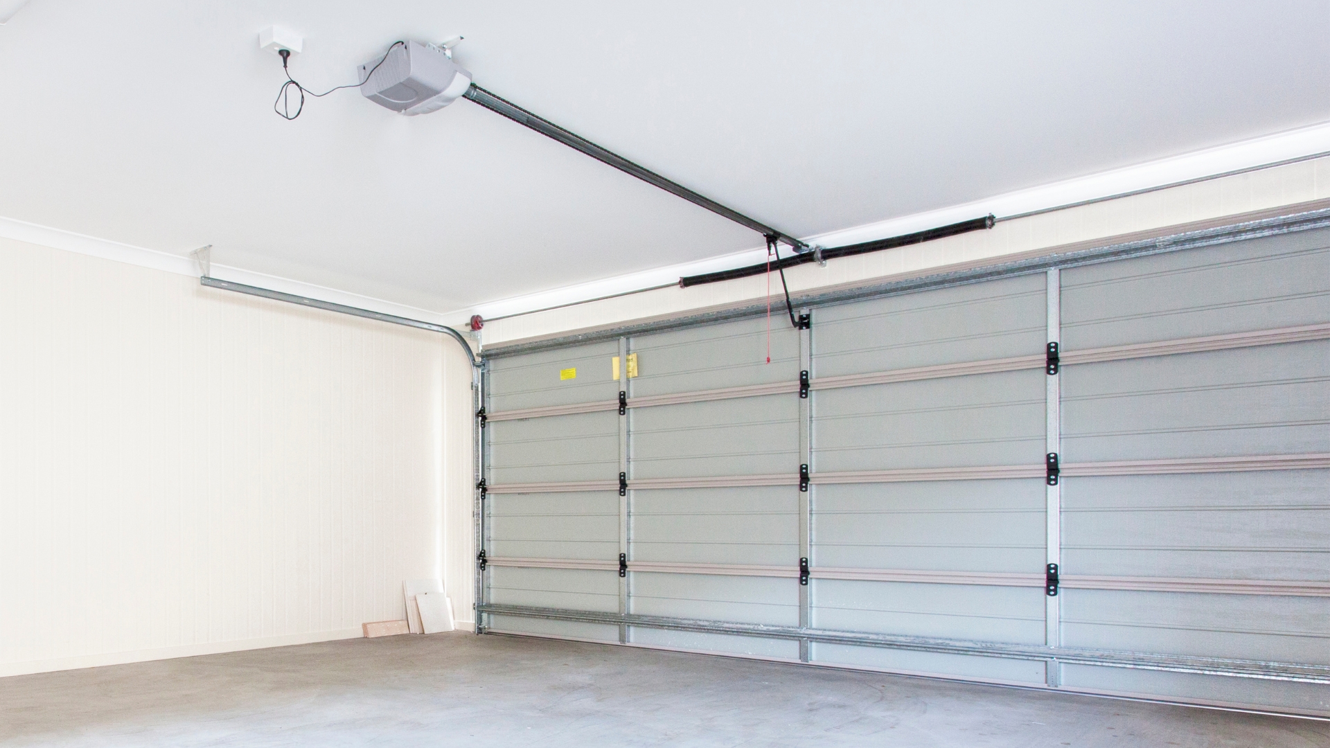A garage door with reinforcement brackets