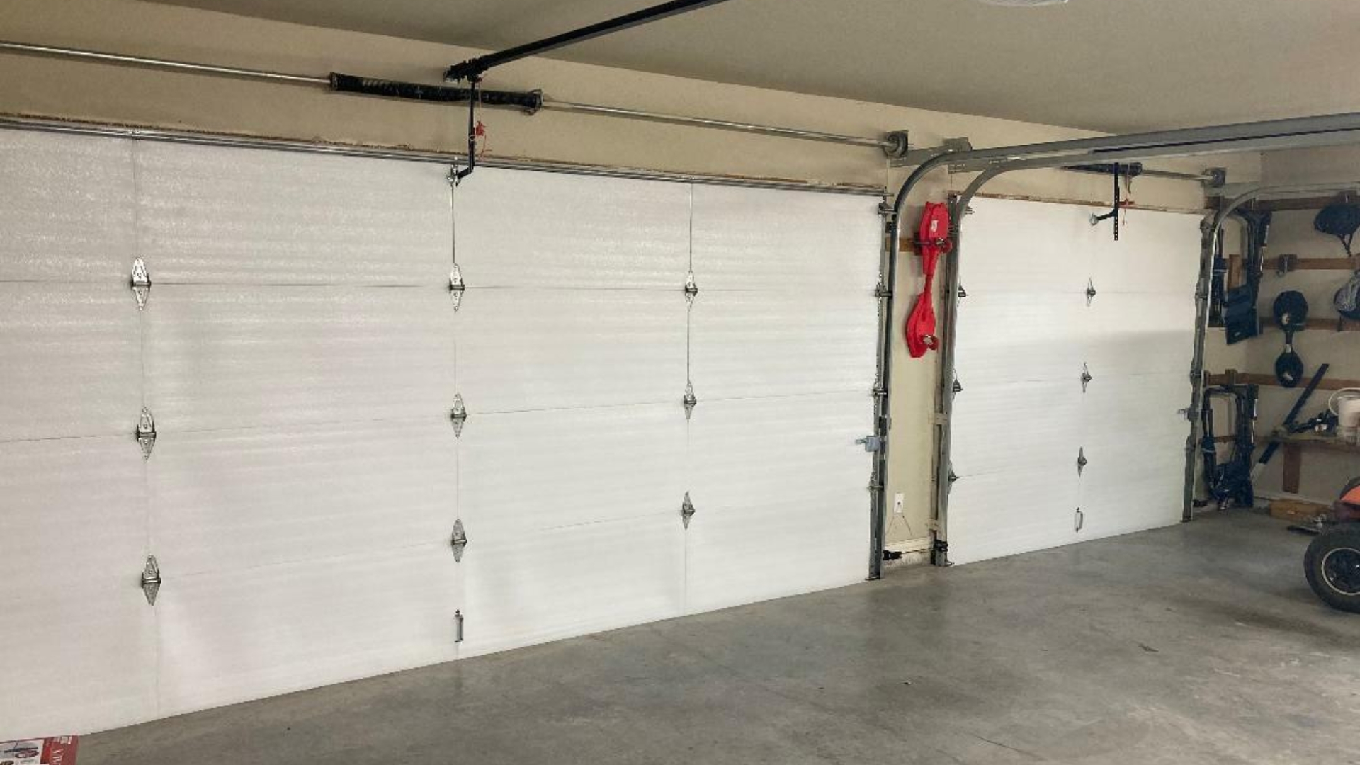 An image of the back part of insulated garage doors