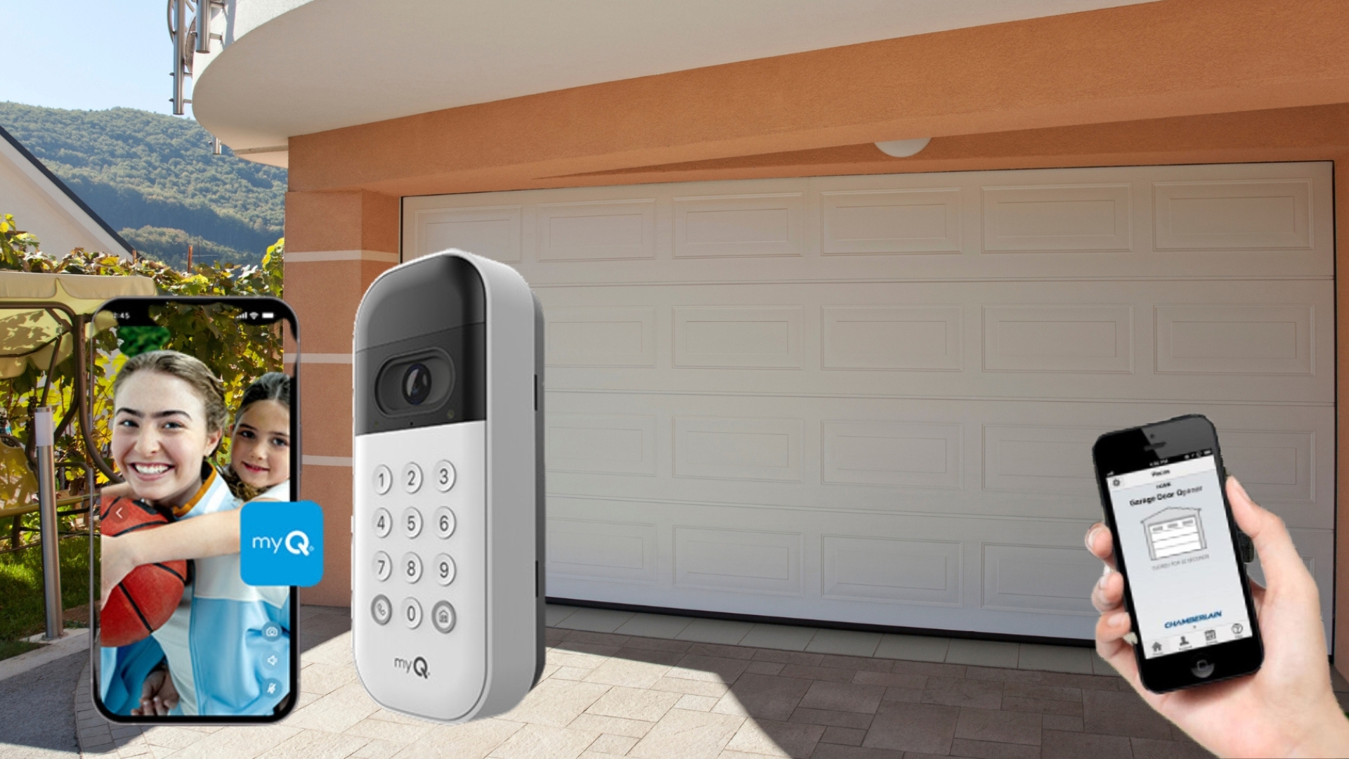 A garage door app to open a keyless garage door