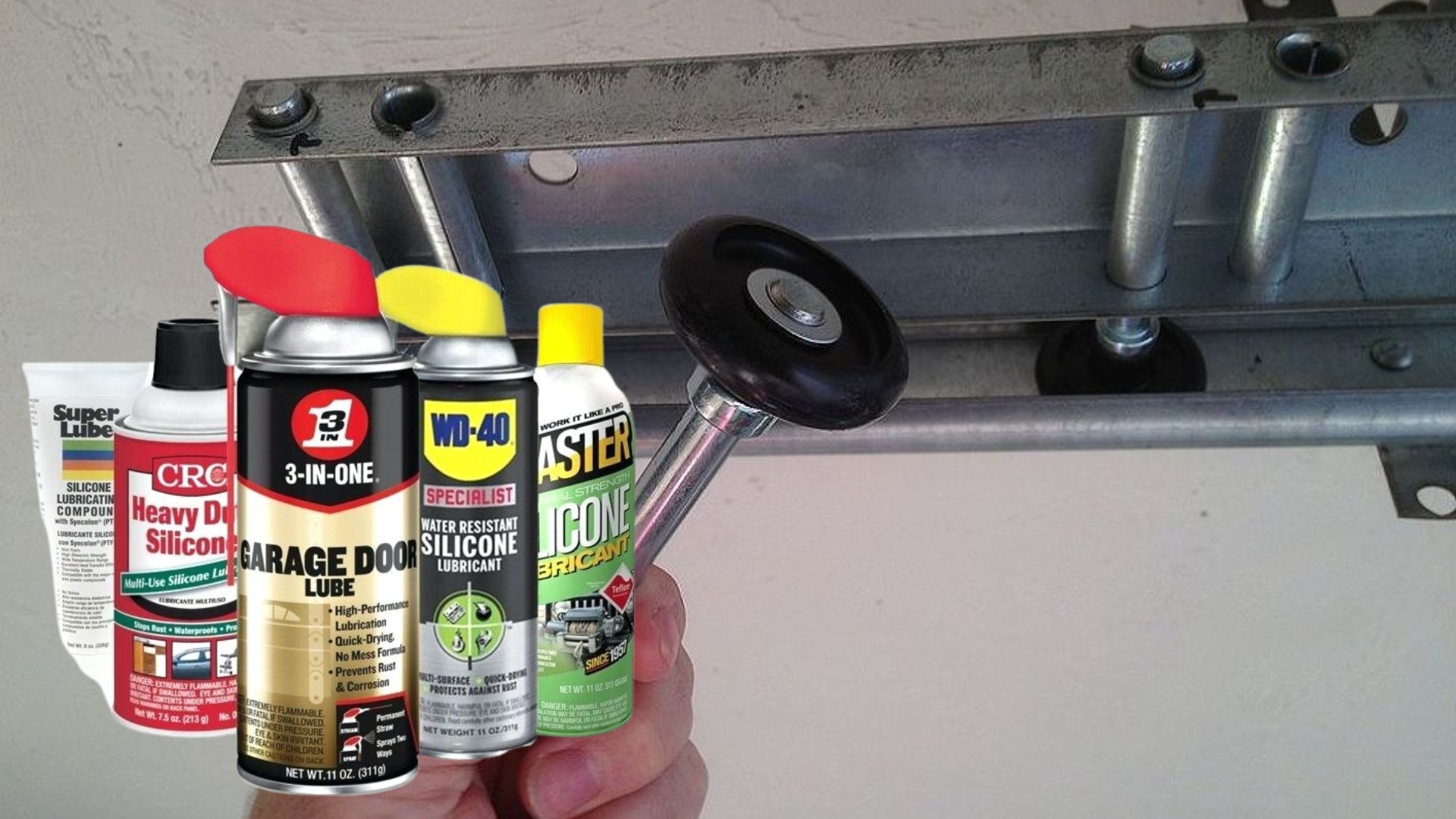 Garage door lubricants to lessen the noise from the garage door rollers