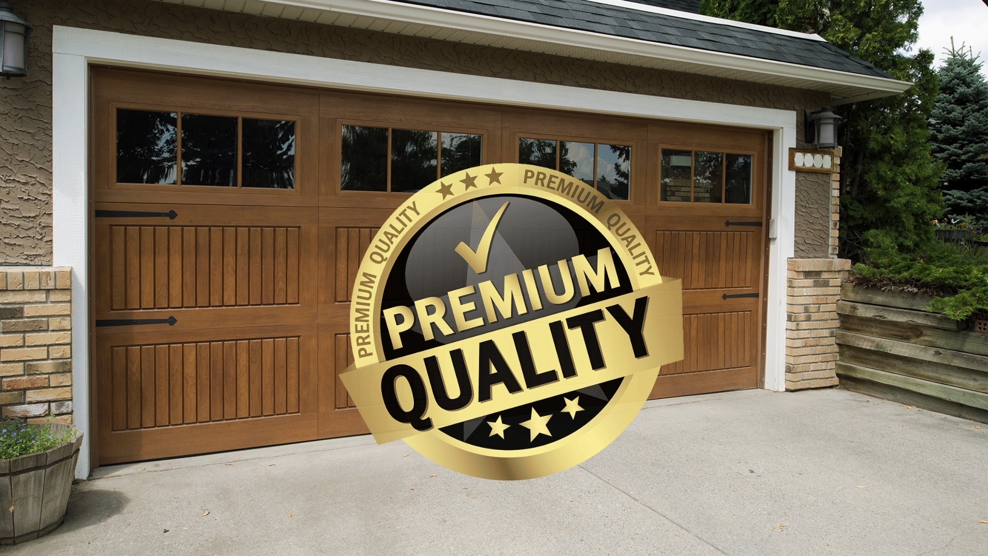 A garage door with premium quality parts