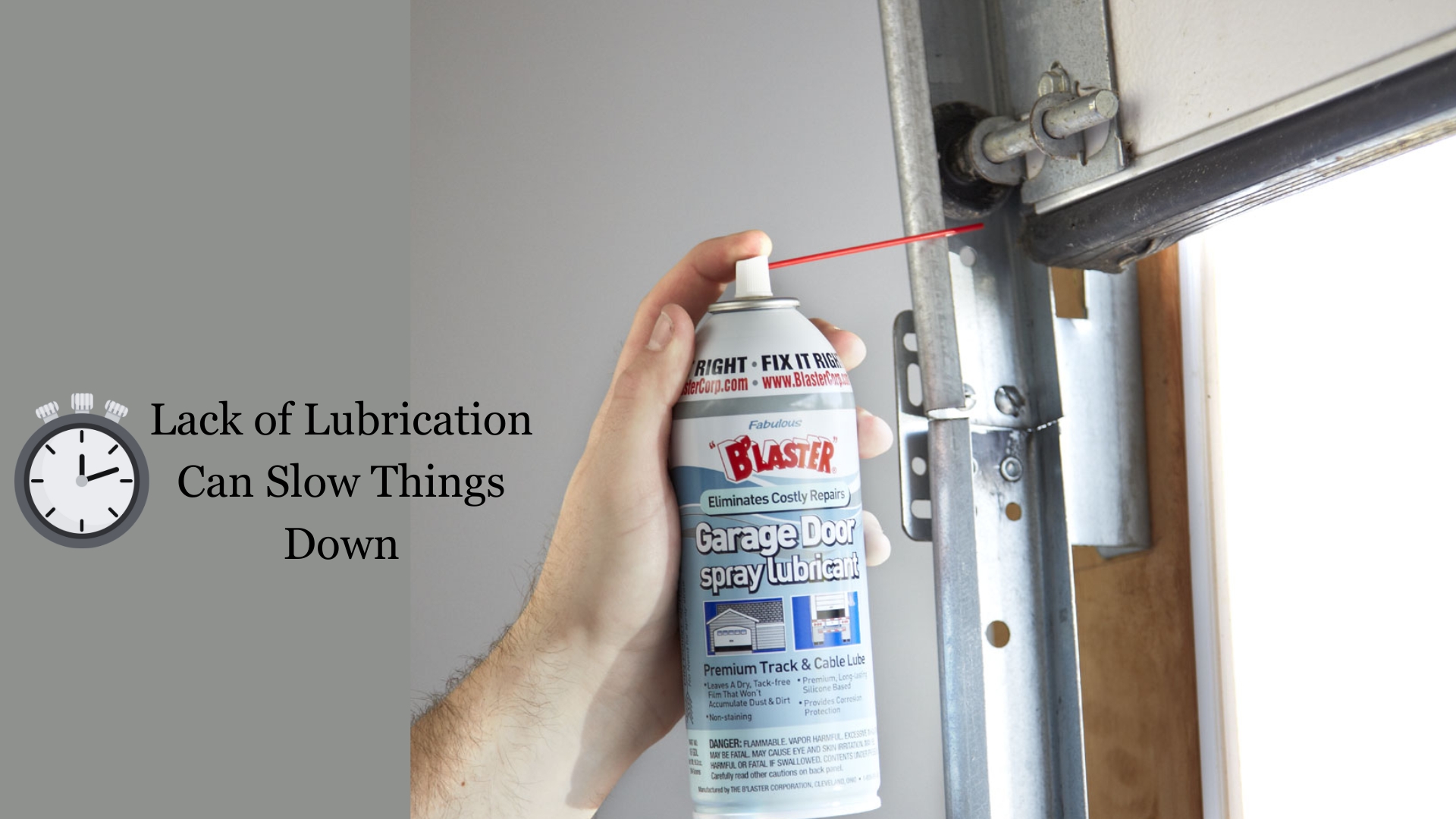 Lubricating garage door hardware to prevent slow opening issues