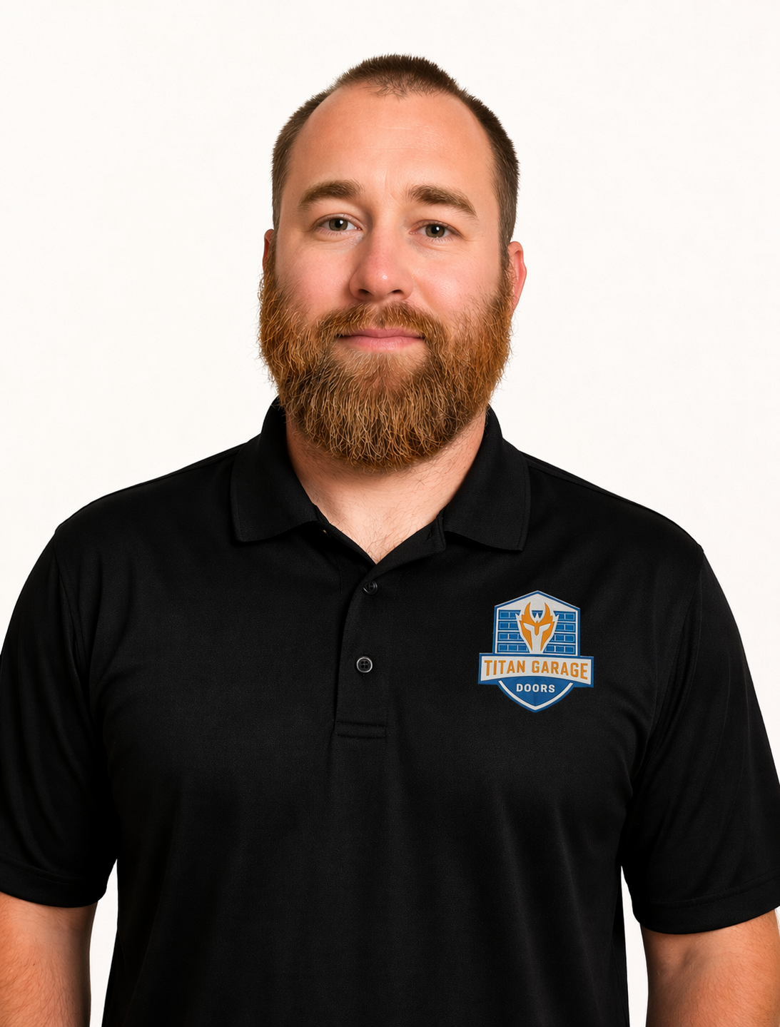 A close-up image of Brandon E., sales & business development manager at Titan Garage Doors NE