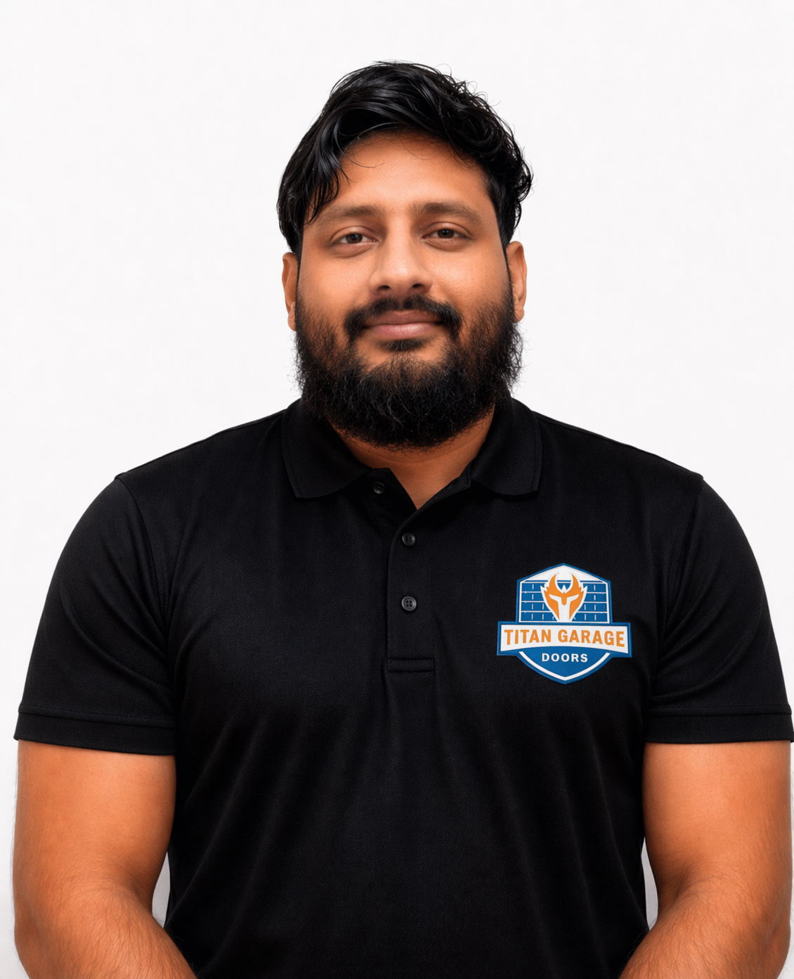 A close-up image of Gerson F., senior technician at Titan Garage Doors NE
