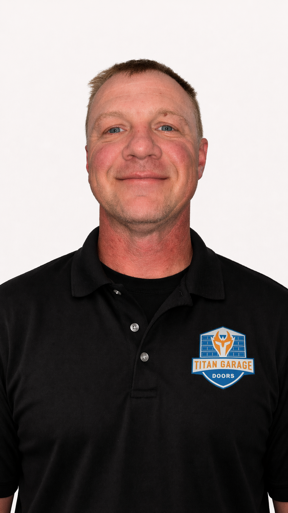 A close-up image of Jeremy L., garage door technician at Titan Garage Doors NE