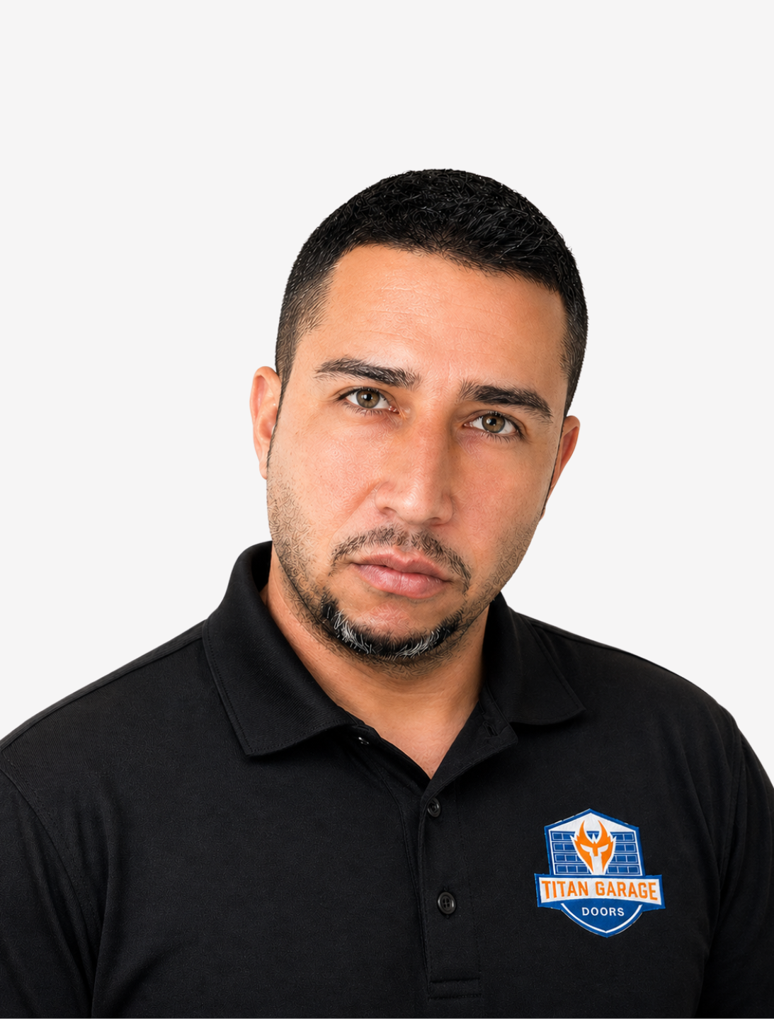 A close-up image of Paul P., garage door technician at Titan Garage Doors NE